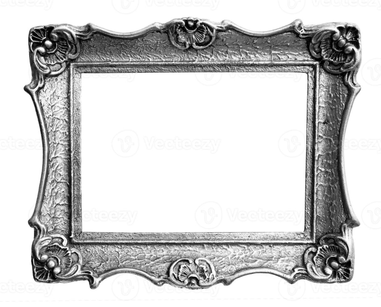 silver frame on white background photo