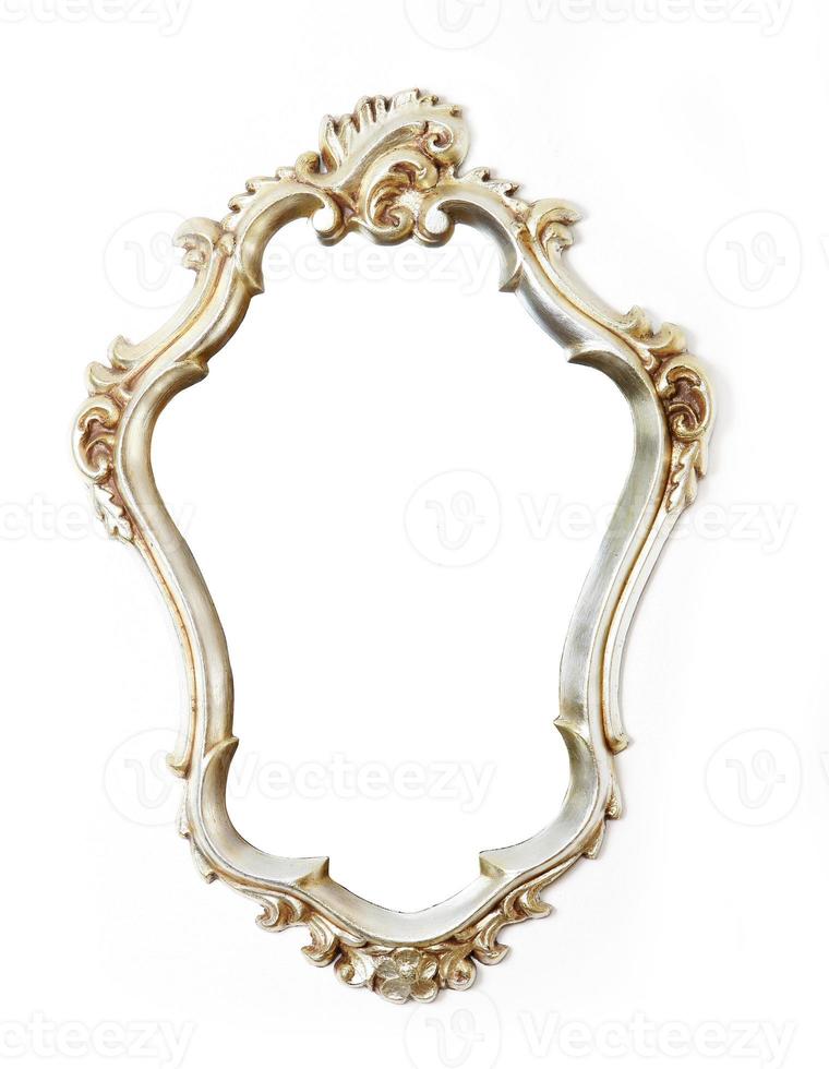 silver frame on white background photo