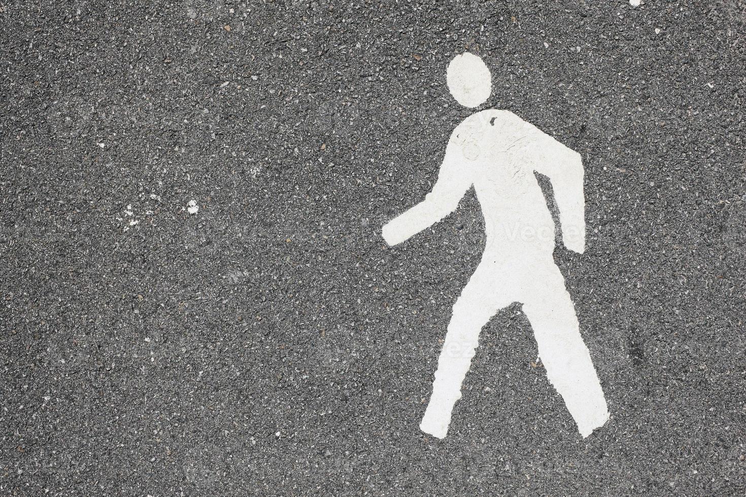 Pedestrian pictogram on the asphalt photo