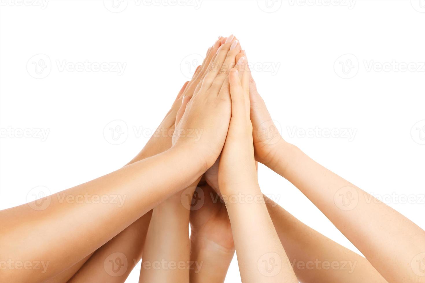 Team work on white background photo