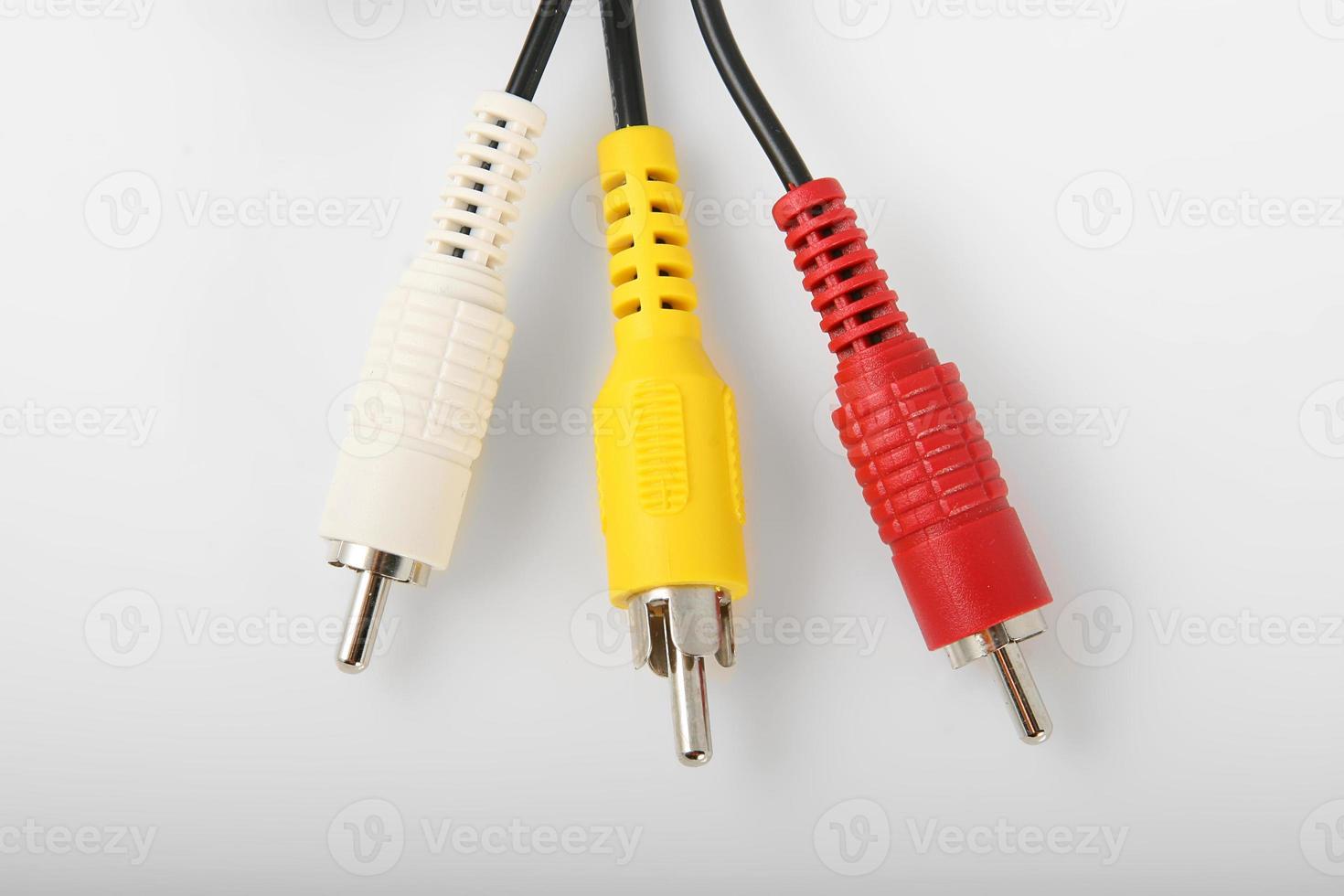 RCA Cables on white background photo