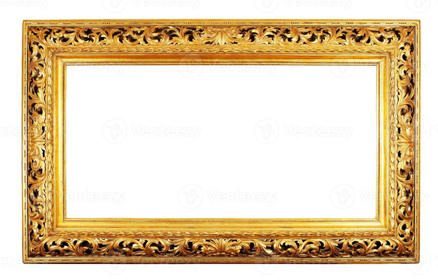 gold frame on white background photo