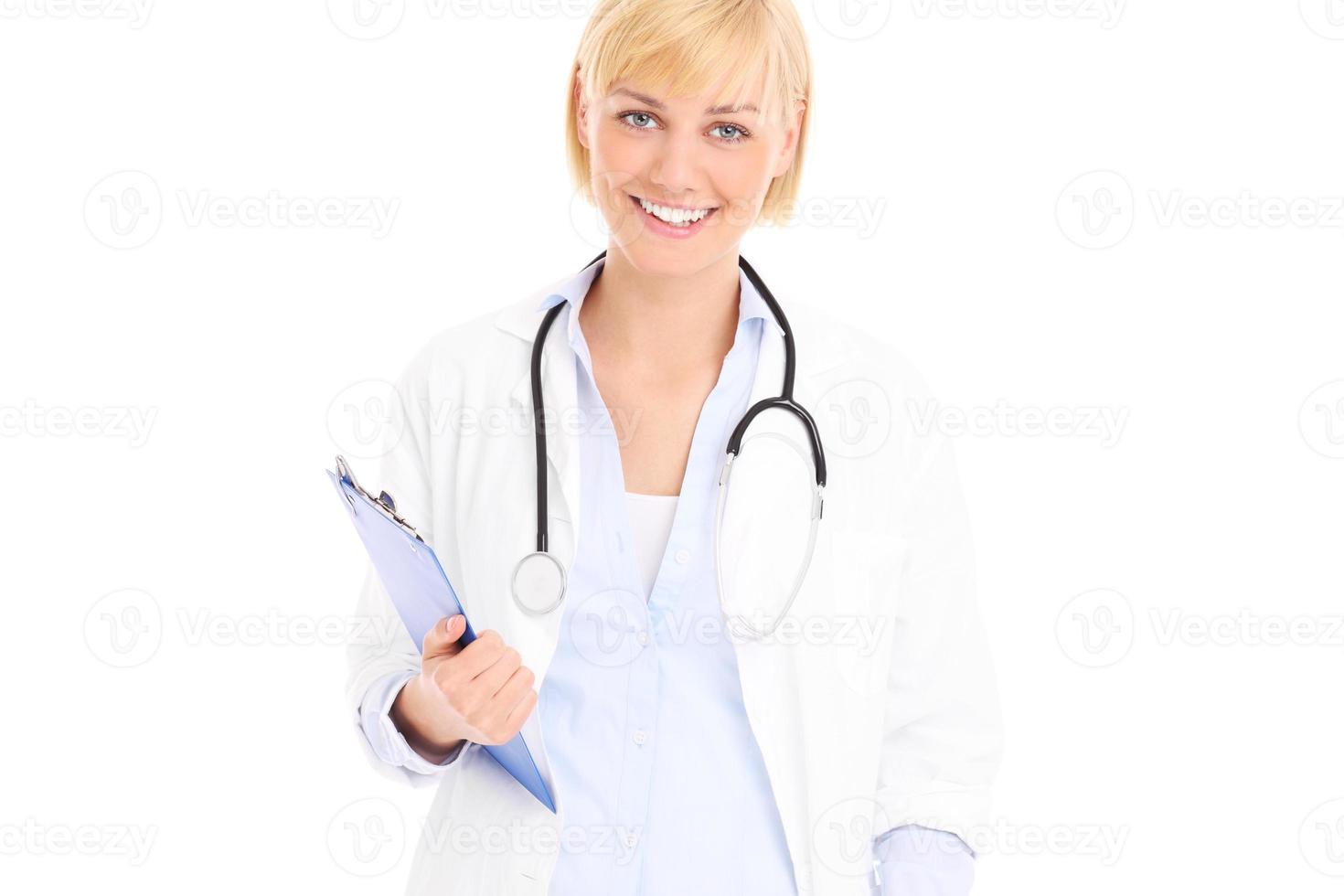 Young doctor with stethoscope photo