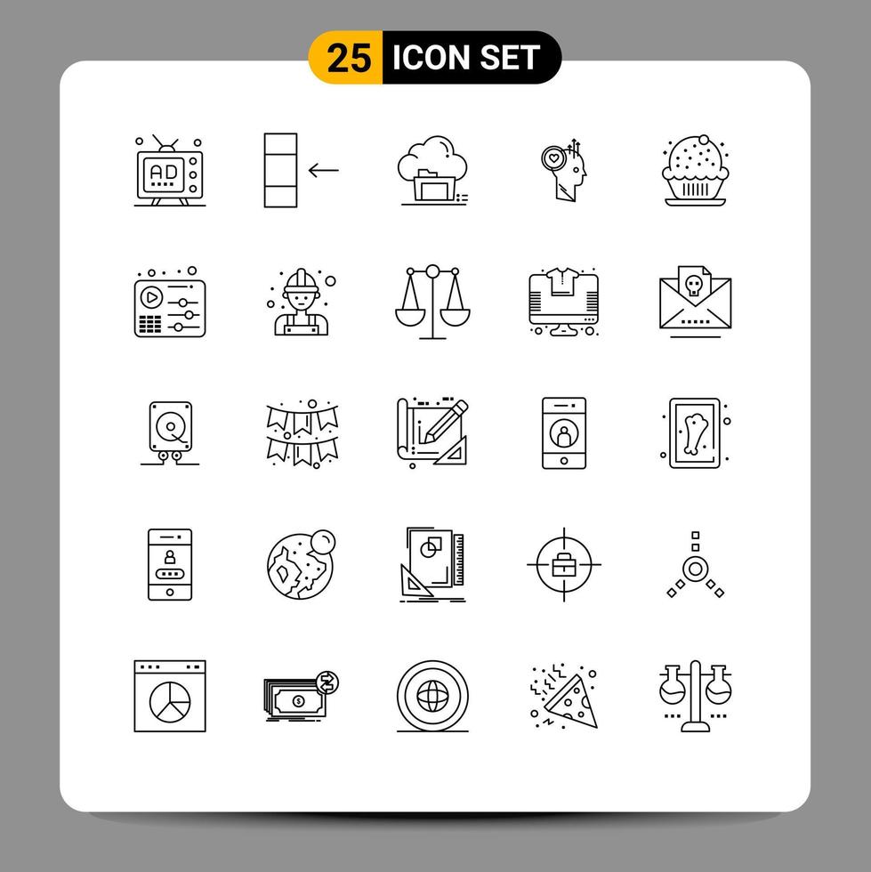 Concepto de 25 líneas para sitios web móviles y carpetas de personal de ideas de aplicaciones como compartir elementos de diseño vectorial editables vector