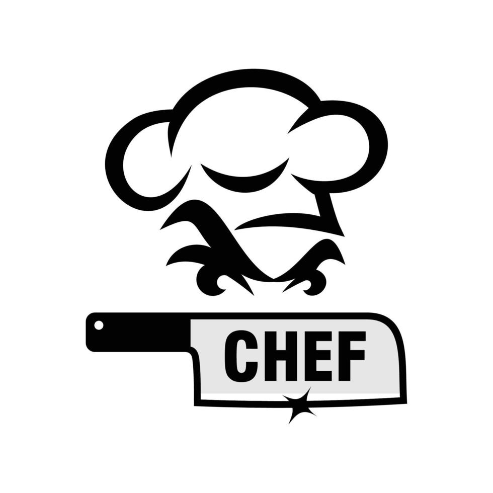 plantilla de logotipo de chef, elemento de diseño para logotipo, afiche, tarjeta, pancarta, emblema, camiseta. ilustración vectorial vector