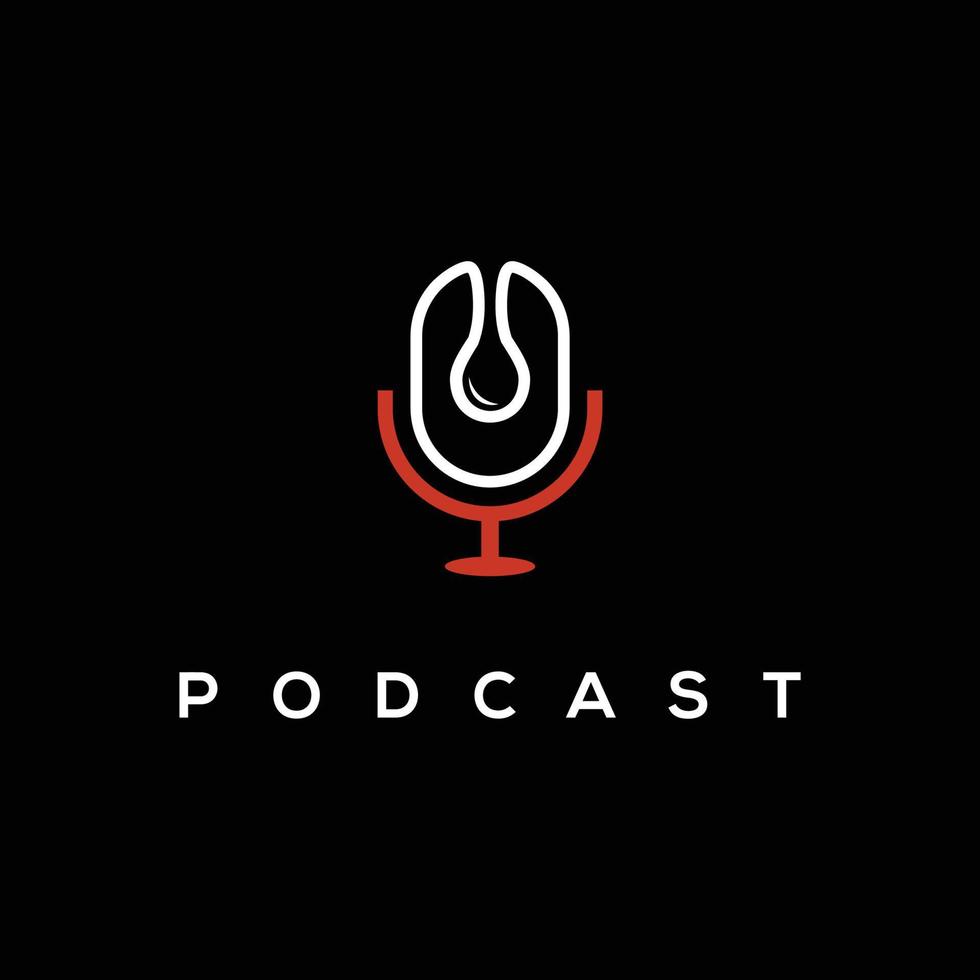 logotipo de podcast, un logotipo simple y único para su canal de podcast, elemento de diseño para logotipo, afiche, tarjeta, pancarta, emblema, camiseta. ilustración vectorial vector