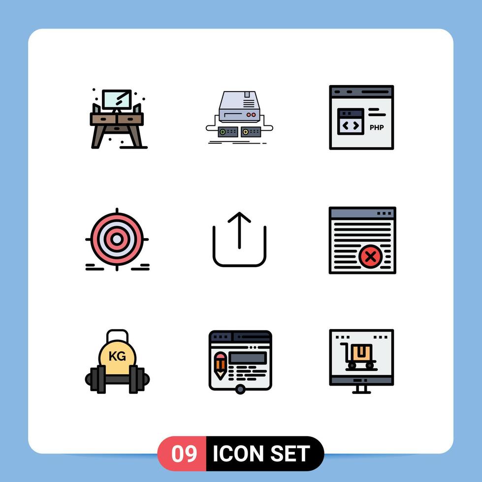 9 Creative Icons Modern Signs and Symbols of goal goal drive target development Editable Vector Design Elements