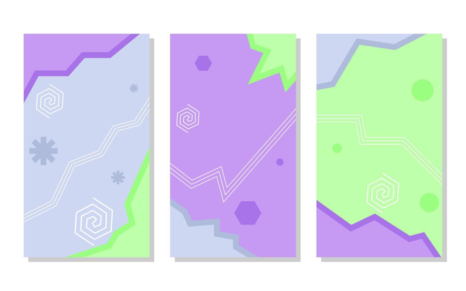 set of abstract pastel color background. purple, green and soft blue. simple, flat and colorful concept. use for wallpaper, backdrop, social media, poster, flyer, banner and copy space vector