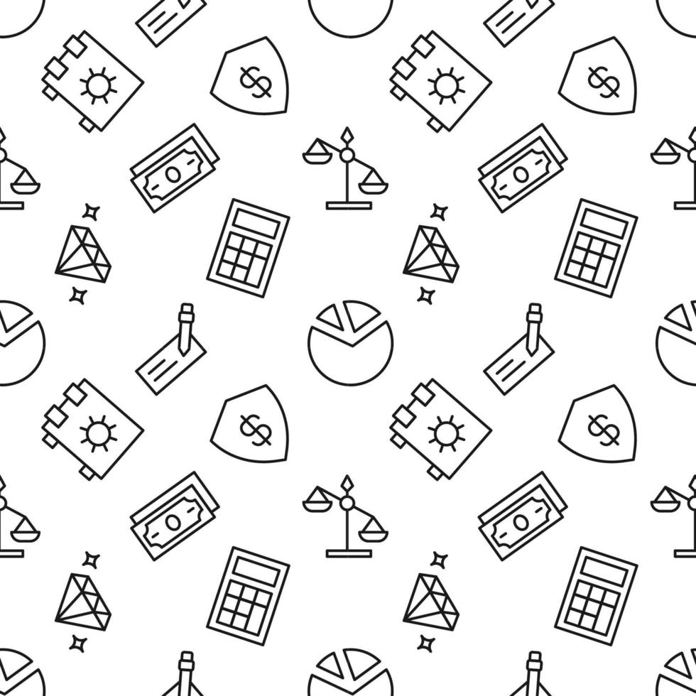 Pattern of business and finances made of various line icons. Perfect for web sites, wrapping, printing on different covers vector