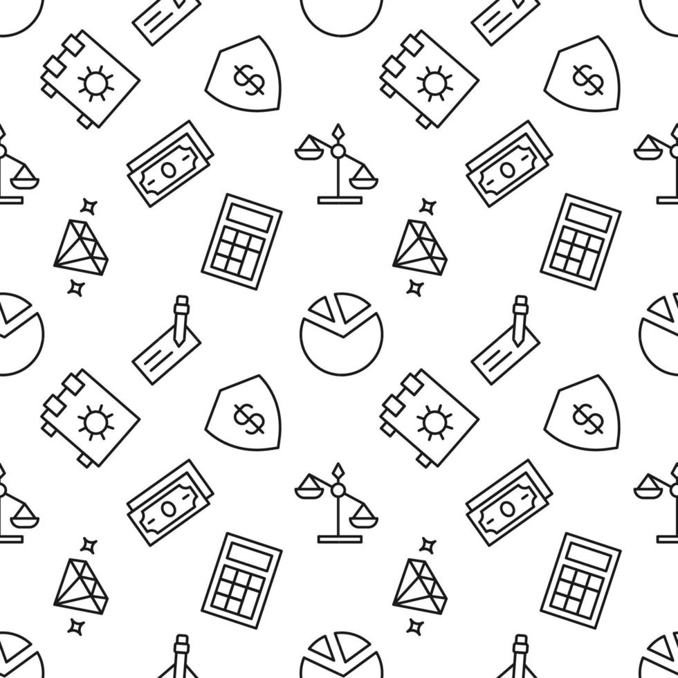 Pattern of business and finances made of various line icons. Perfect for web sites, wrapping, printing on different covers vector