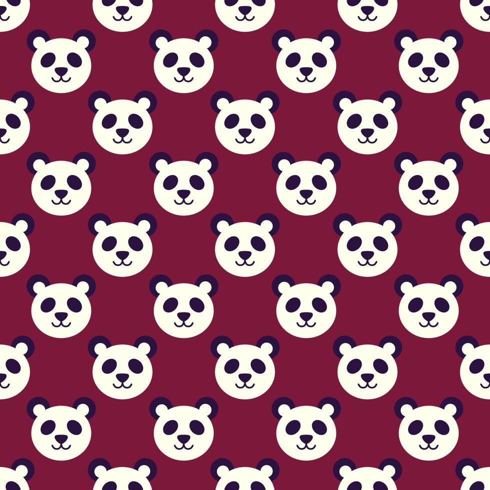 patrón vectorial sin costuras de cabeza de panda para imprimir y envolver vector