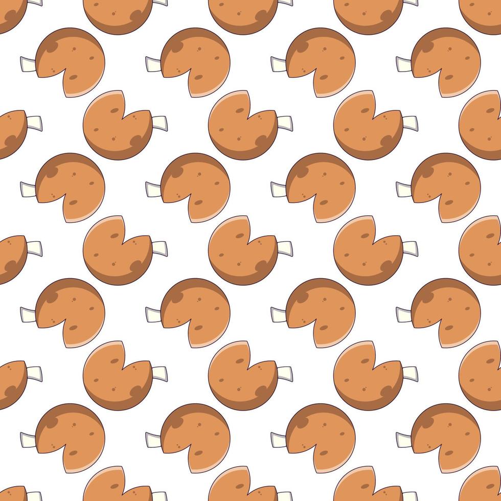 Seamless vector pattern of fortune cookie for printing and wrapping