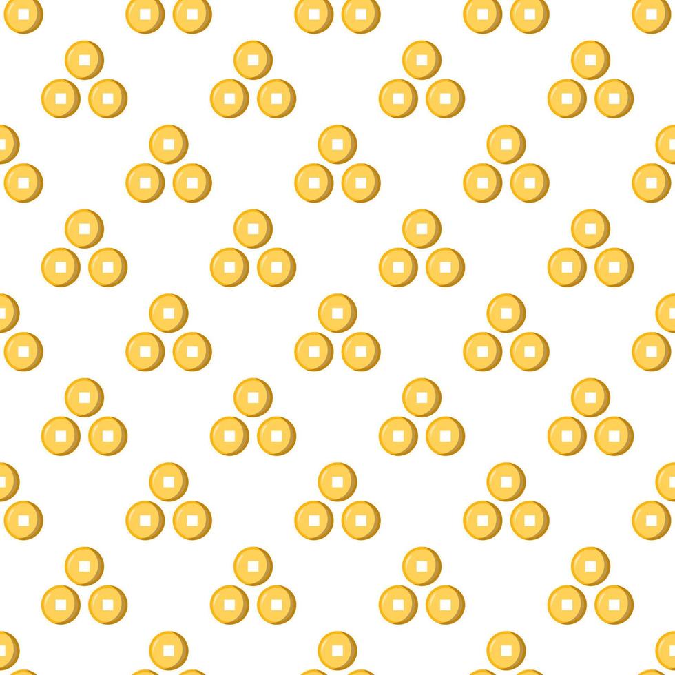 Seamless vector pattern of golden coins for printing and wrapping