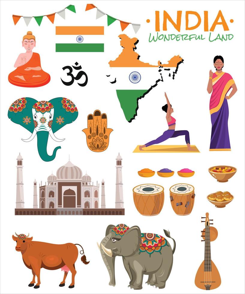 Travel and attractions. happy independence day India greetings. vector illustration design.