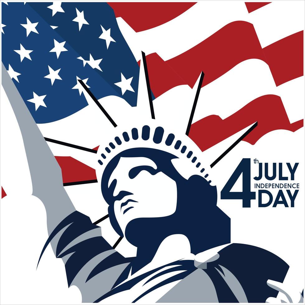 Wave of the american flag by july 14, vector illustration of a Banner for Happy Flag day.