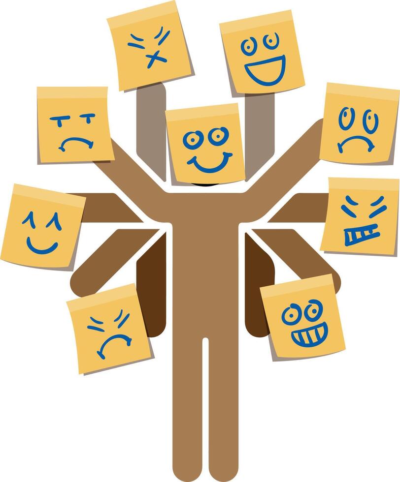 faces moods job time schedule sticker expression all in one stickman vector