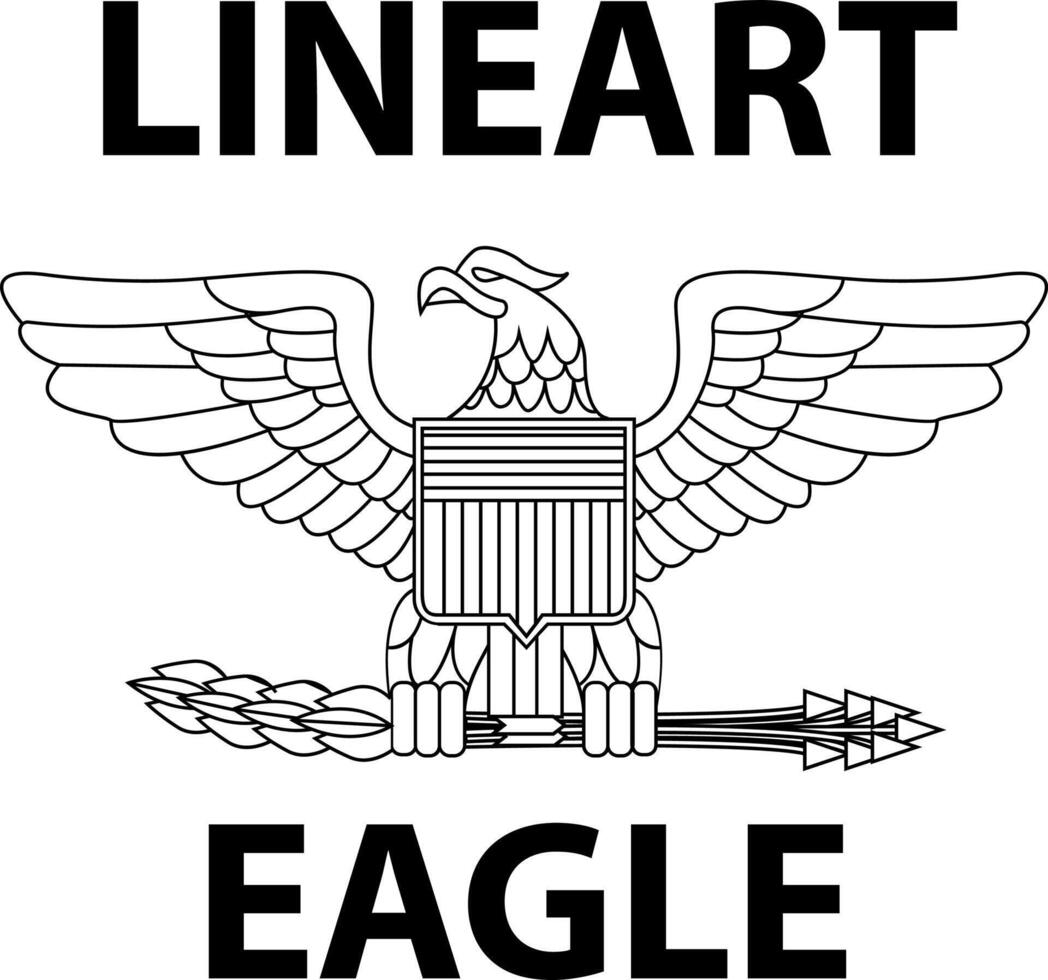 eagle sticker decal army usa badge outline vector