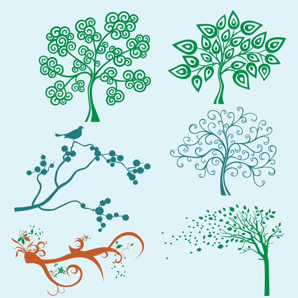 floral flower blossom tree seasons branches vector