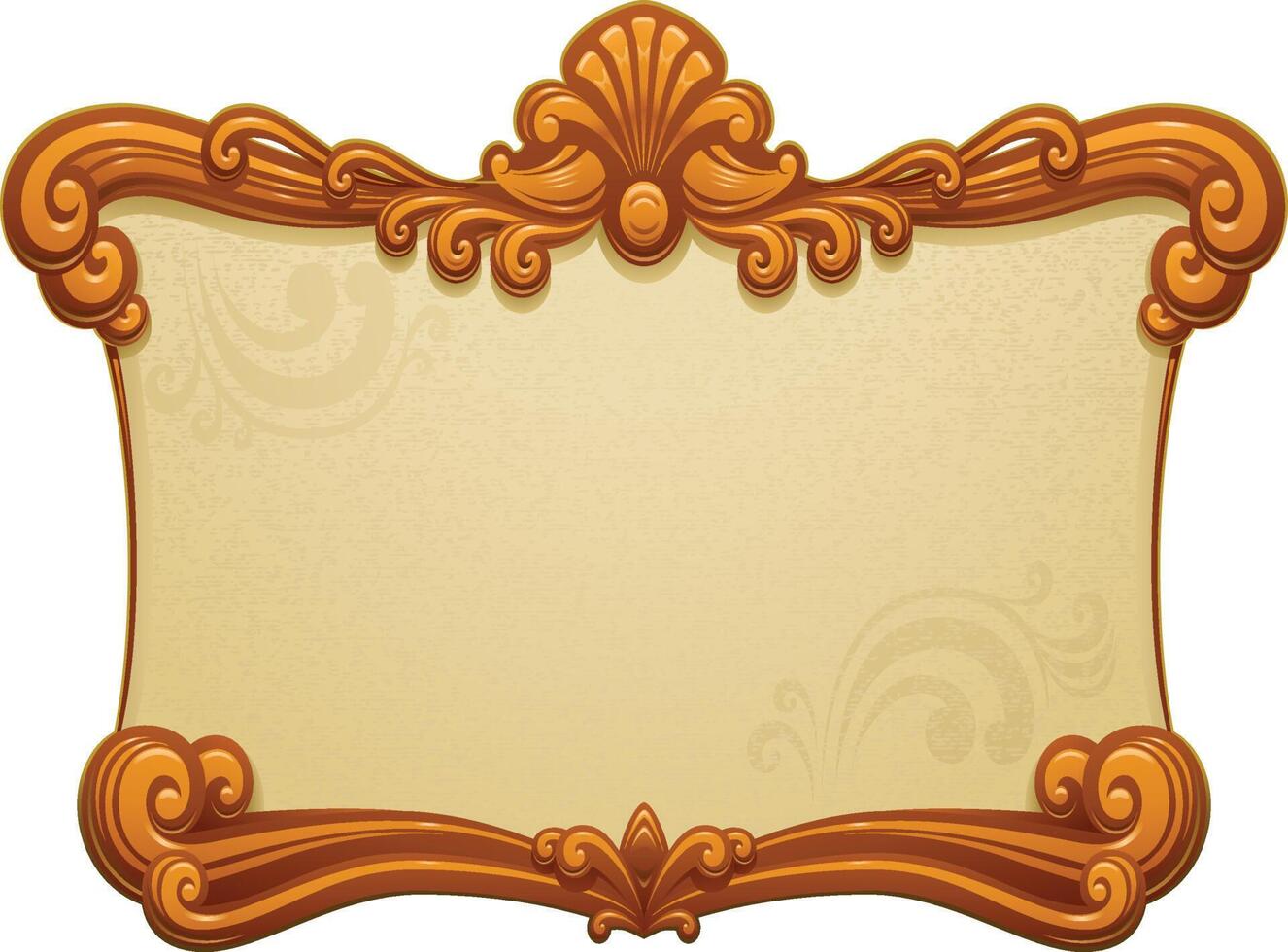 board ancient vintage roll mesage ornamental gold traditional vector