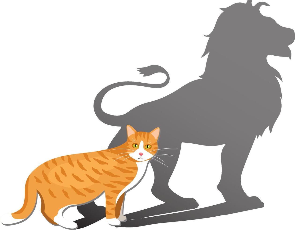 cat imagine itself as lion which empowers the cat vector