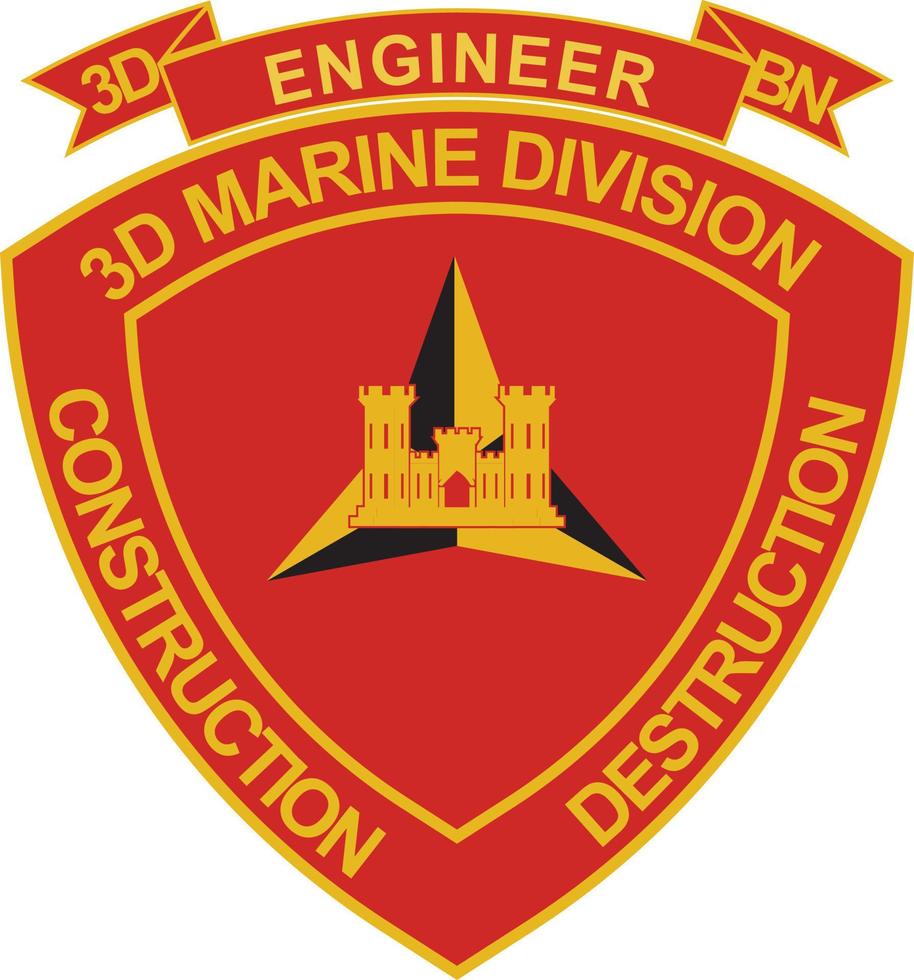 Sticker decal signo insignia división marina ingeniero construcción vector