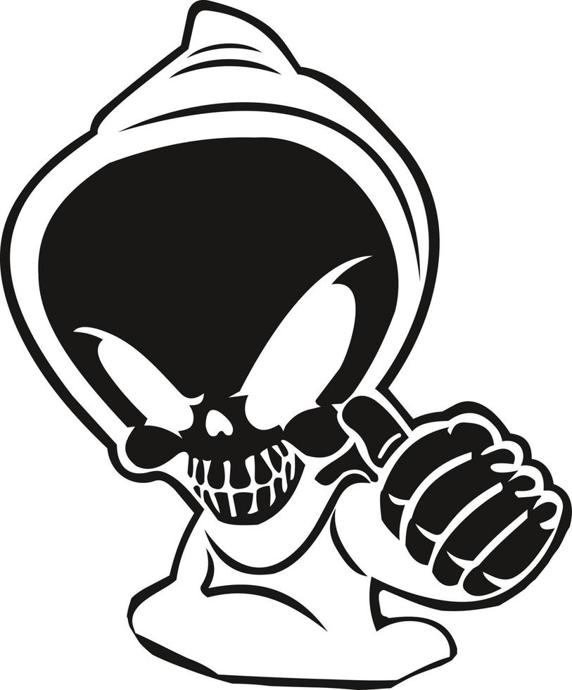 cartoon blacl death angel thumbsup hood no fear decal car sticker vector