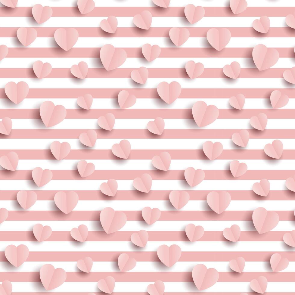 heart pink seamless pattern love wedding card background vector