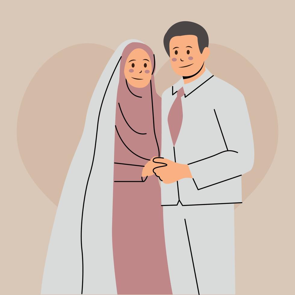ilustración de novia y aseo musulmán vector