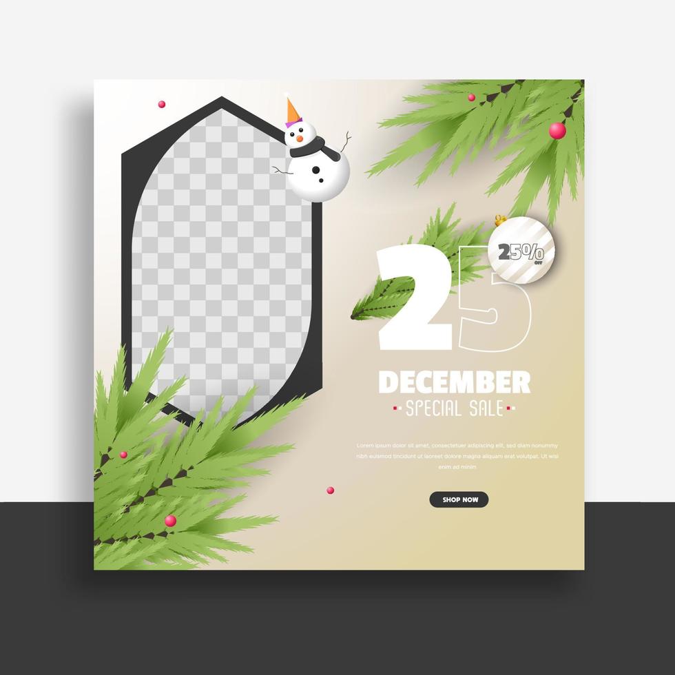 set of christmas social media post template web banner for promotions your product. vector