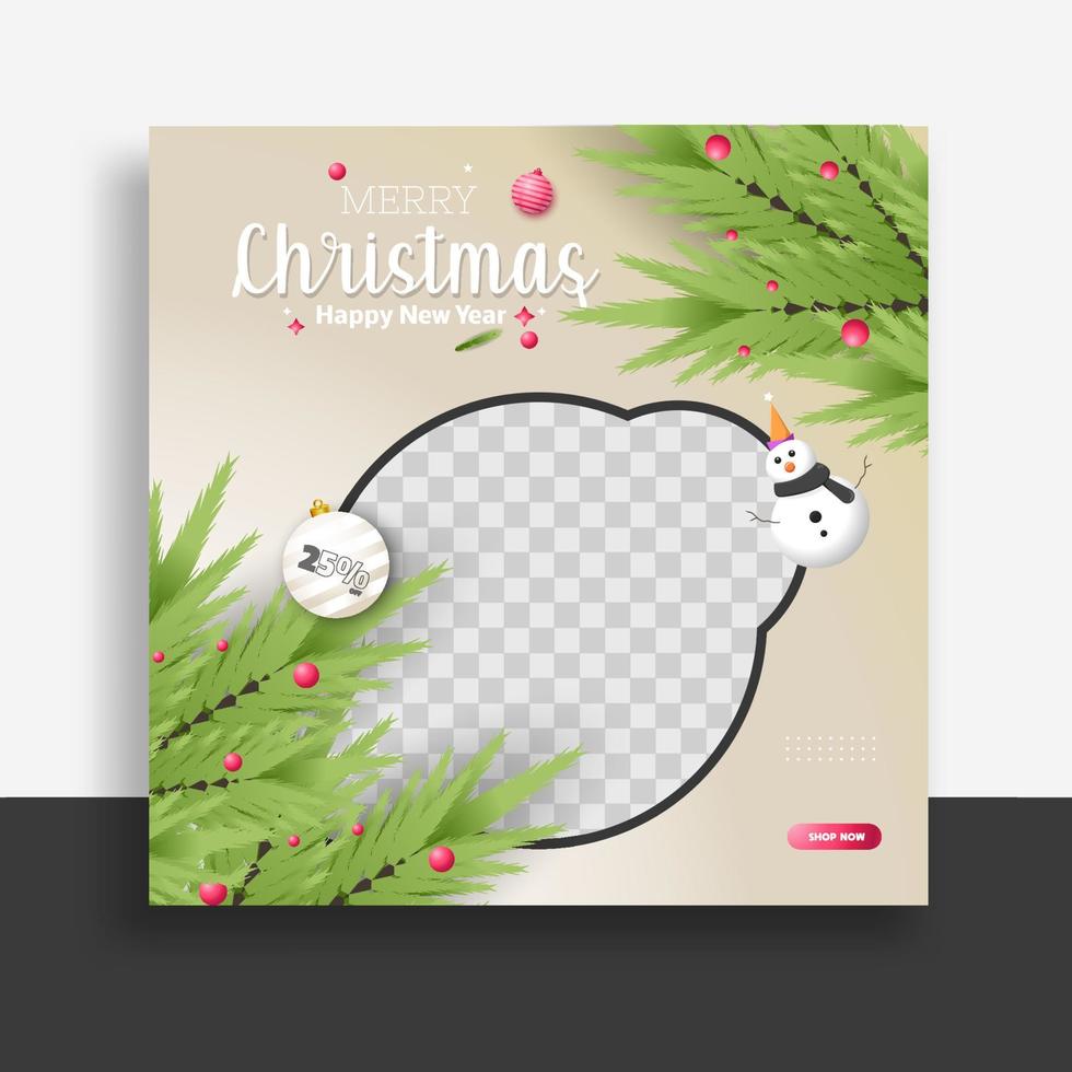 conjunto de banner web de plantilla de publicación de redes sociales de navidad para promociones de su producto. vector