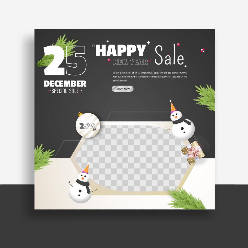 conjunto de banner web de plantilla de publicación de redes sociales de navidad para promociones de su producto. vector