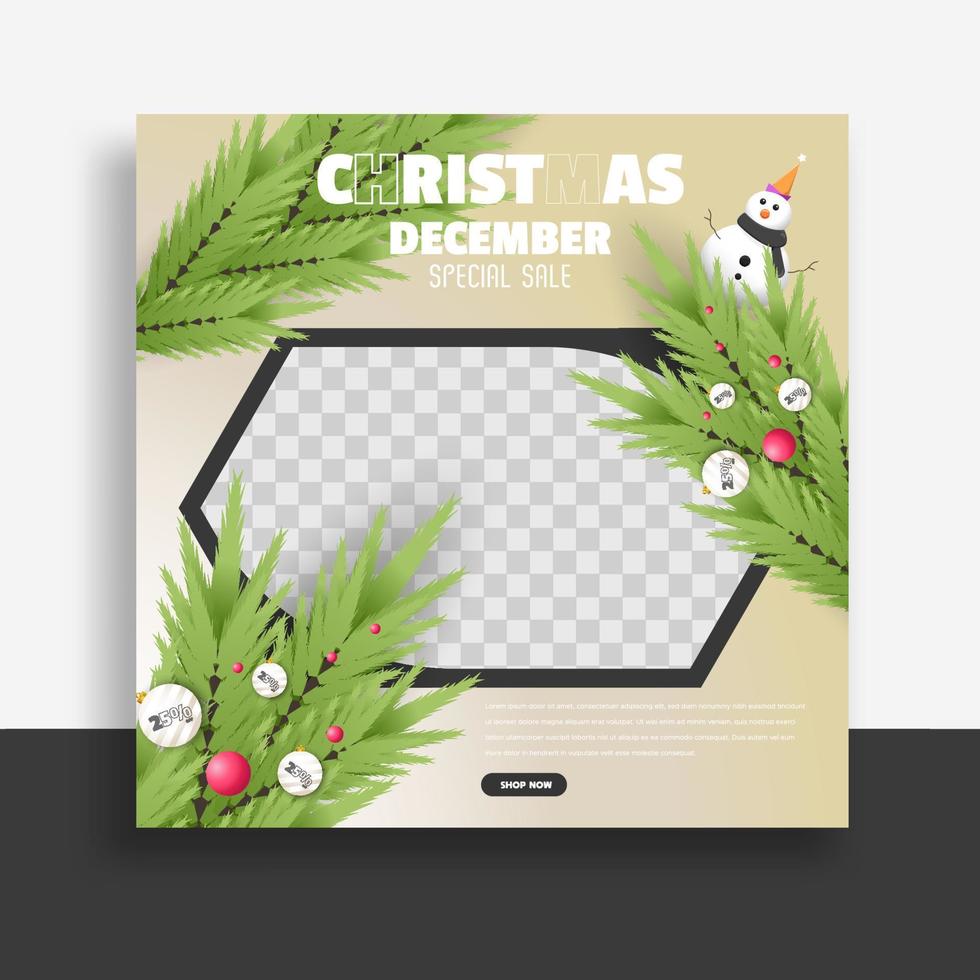 set of christmas social media post template web banner for promotions your product. vector