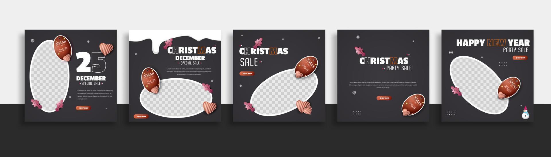 banner web de plantilla de publicación de redes sociales de navidad para promociones de su producto. vector