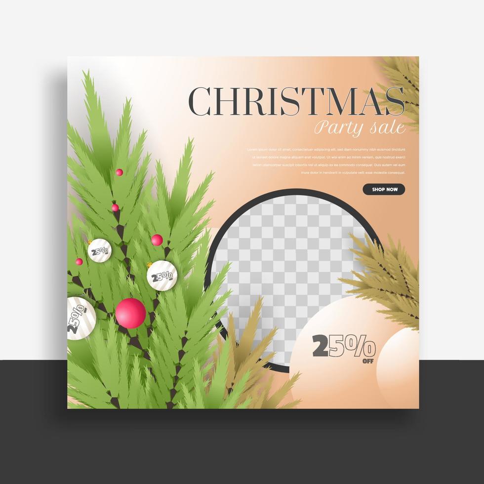 conjunto de banner web de plantilla de publicación de redes sociales de navidad para promociones de su producto. vector