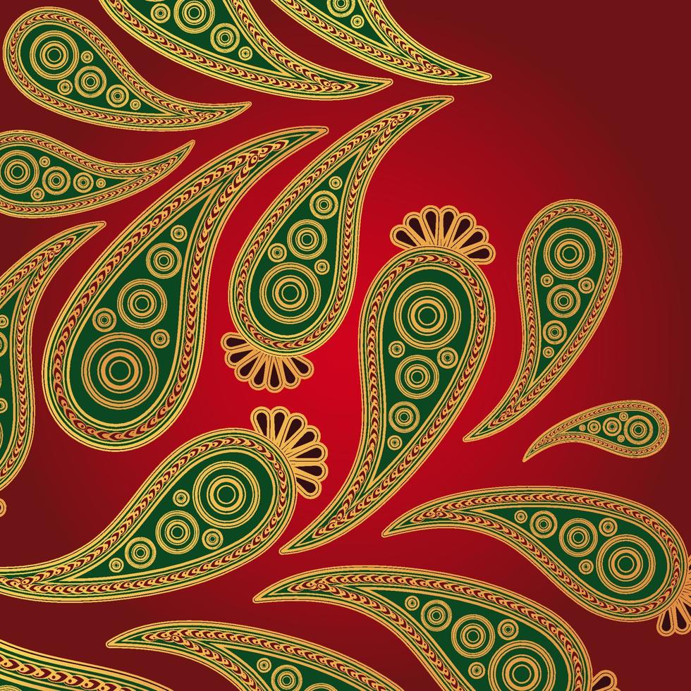 Red paisley background vector