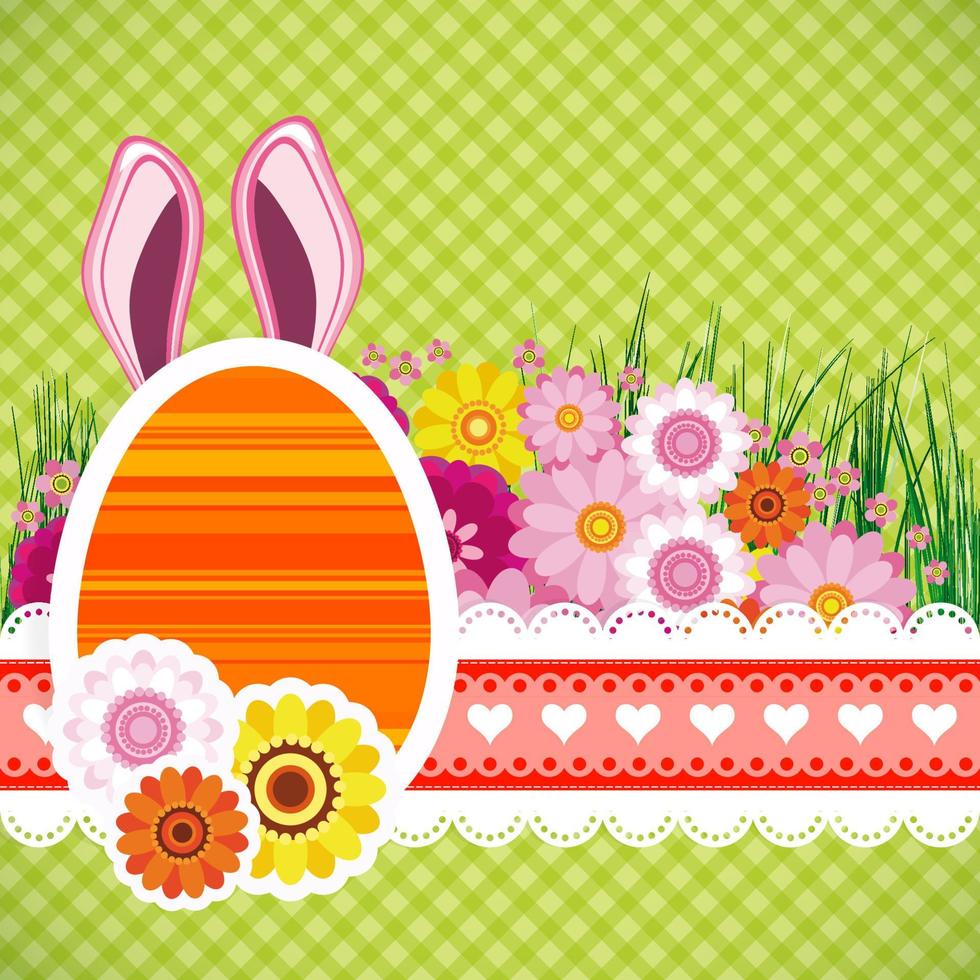 Happy easter background with eggs, banny ears. Colorful celebration spring design. vector