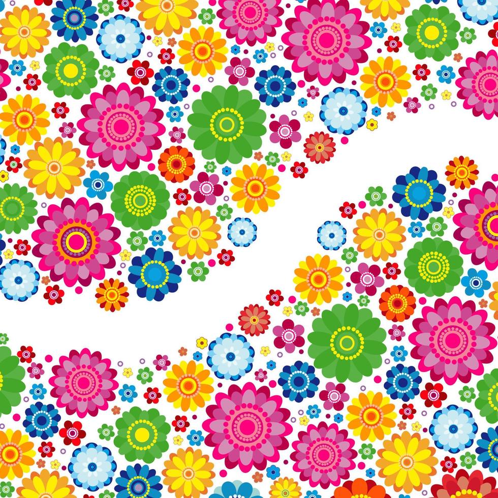 Flowers spring design on a white  background, floral vector illustration.