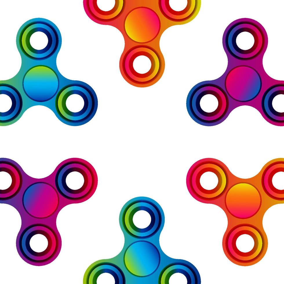 fidget hand finger spinner para aliviar el estrés, juguete colorido para eliminar la ansiedad y aumentar la concentración. vector