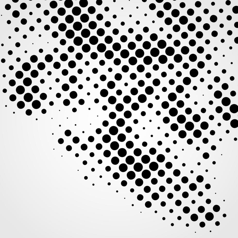 Halftone abstract vector black dots design element isolated on a white background.