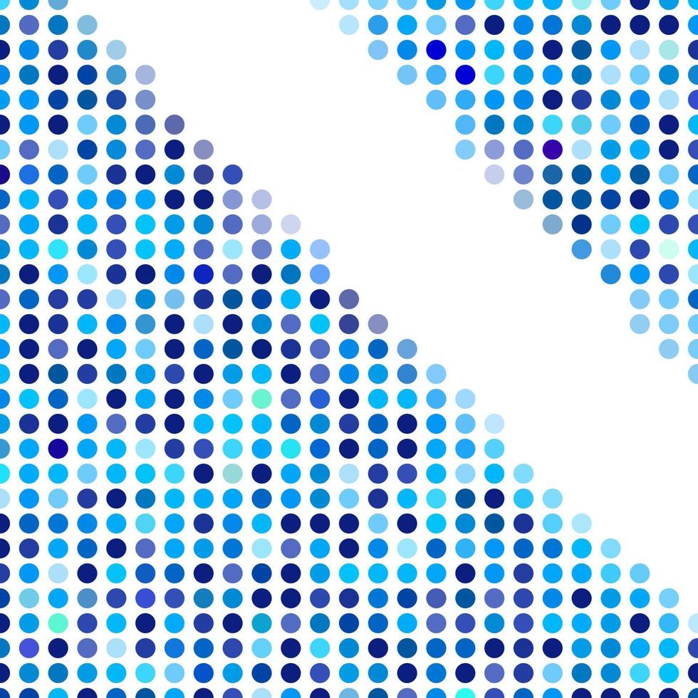 fondo de mosaico círculos aleatorios de color azul claro y oscuro, patrón vectorial de lunares, patrón versátil neutro para el diseño de estilo tecno empresarial. vector