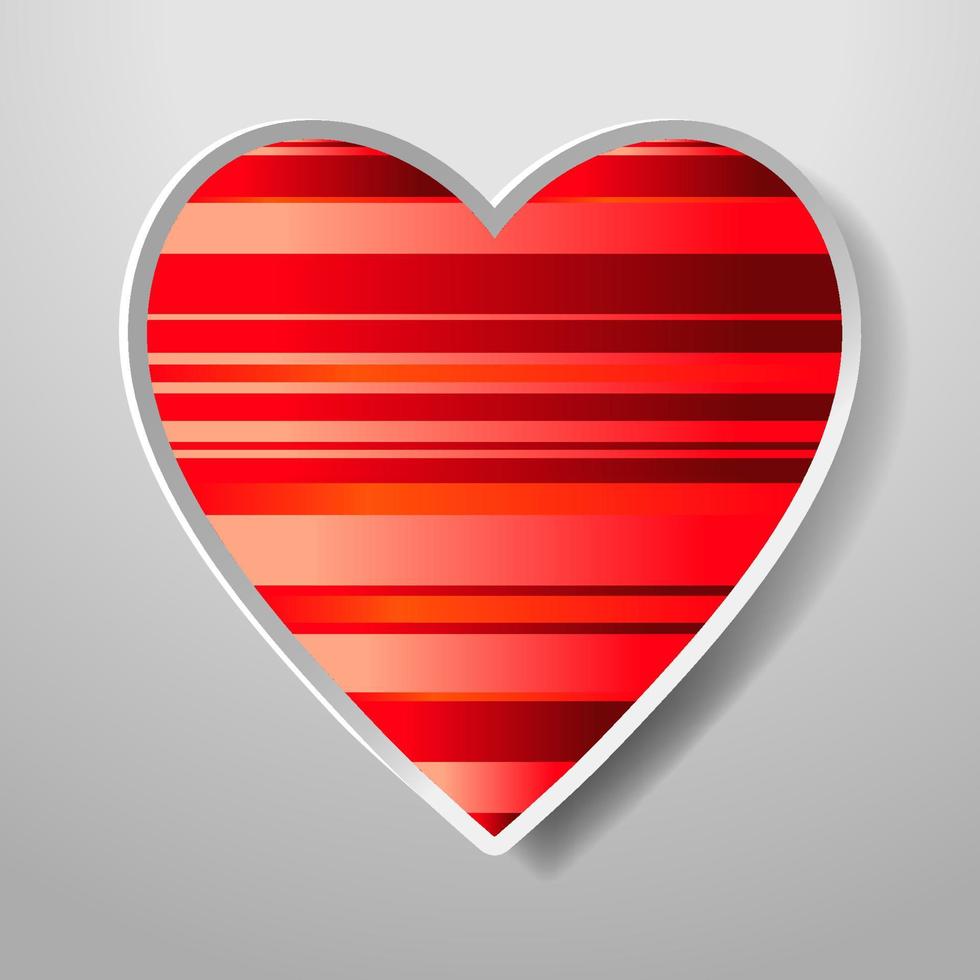 corazón de papel aislado sobre fondo blanco. icono. tarjeta de felicitación vectorial con vacaciones en el día de san valentín, 8 de marzo, día de la madre, matrimonio, etc. vector