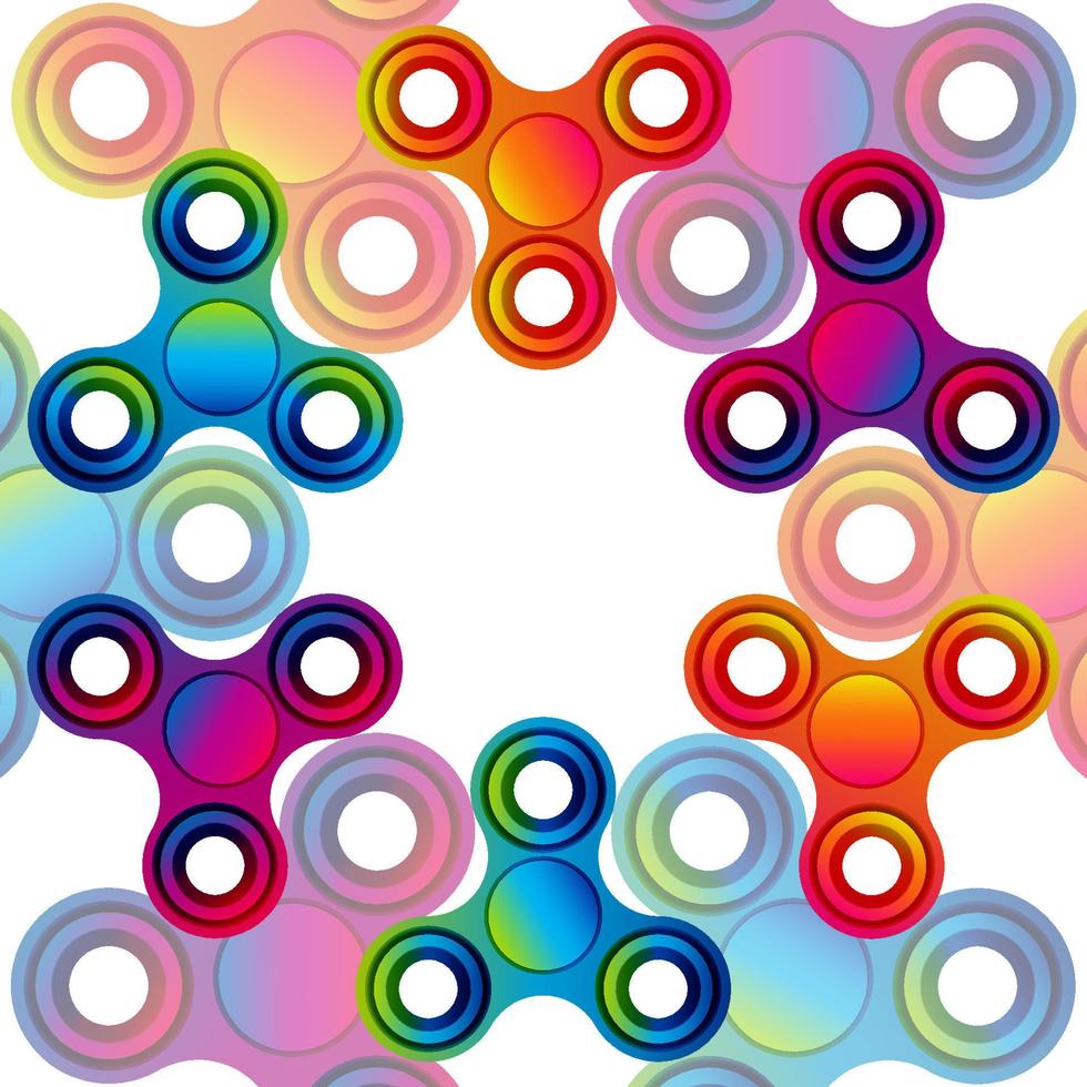 fidget hand finger spinner para aliviar el estrés, juguete colorido para eliminar la ansiedad y aumentar la concentración. vector