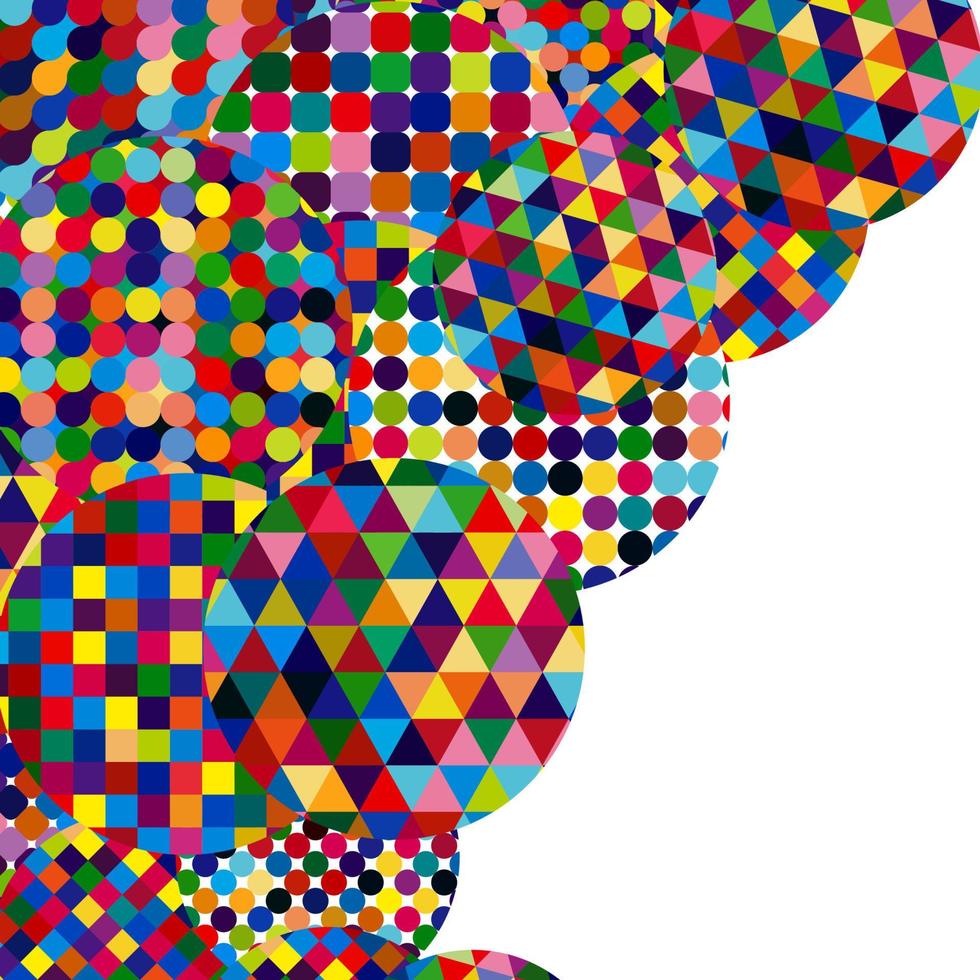 Abstract background with bright mosaic circles. vector