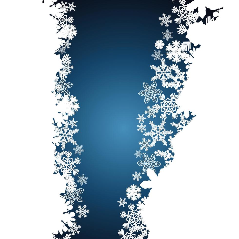 borde de navidad, fondo de diseño de copos de nieve. vector