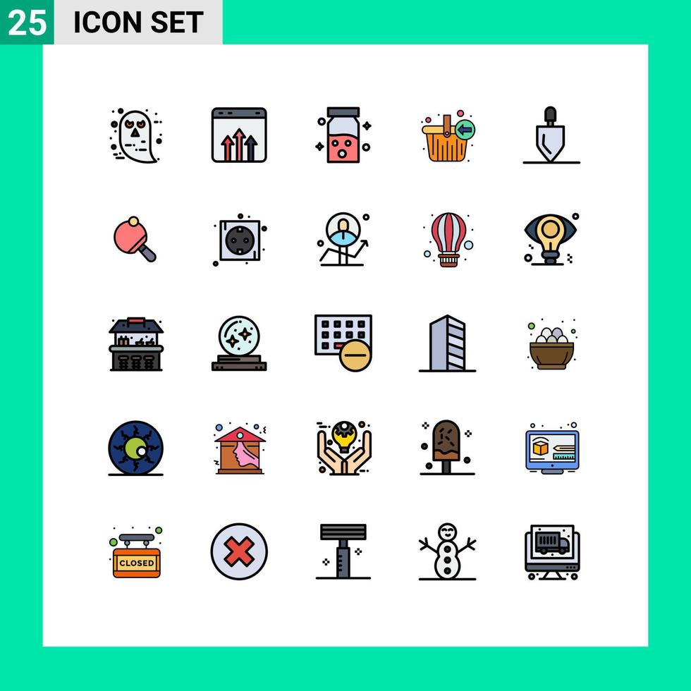 25 Creative Icons Modern Signs and Symbols of equipment shopping report basket medical Editable Vector Design Elements