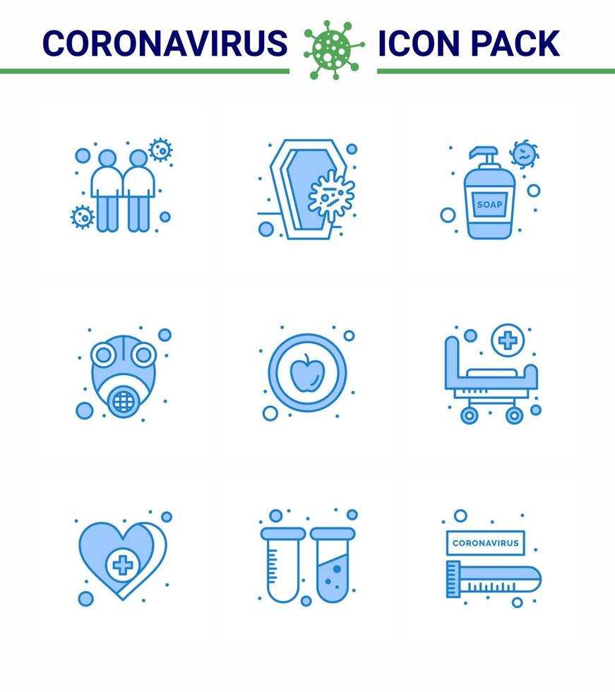 coronavirus 2019ncov covid19 conjunto de iconos de prevención máscara de virus cráneo gas lavado a mano coronavirus viral 2019nov enfermedad vector elementos de diseño