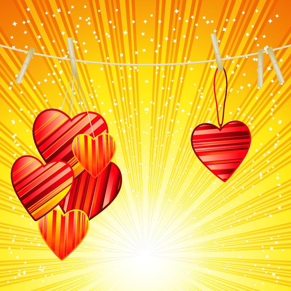 Vector Valentine's day background with striped pattern hearts , design illustration.