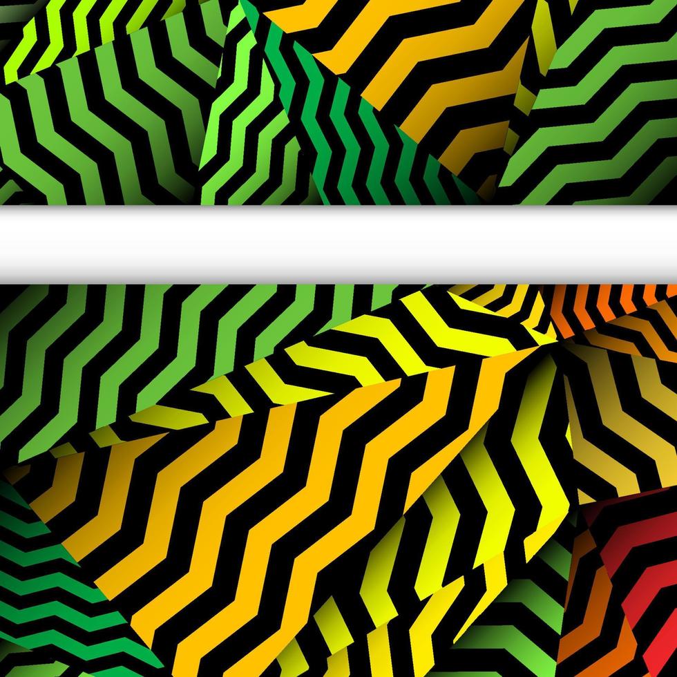 Chevron background, rippled rainbow and black pattern. vector