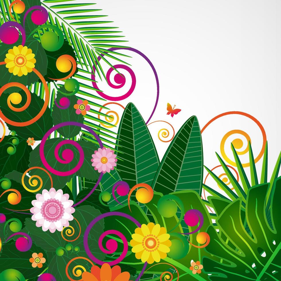Flowers spring design background, floral pattern, vector illustration.