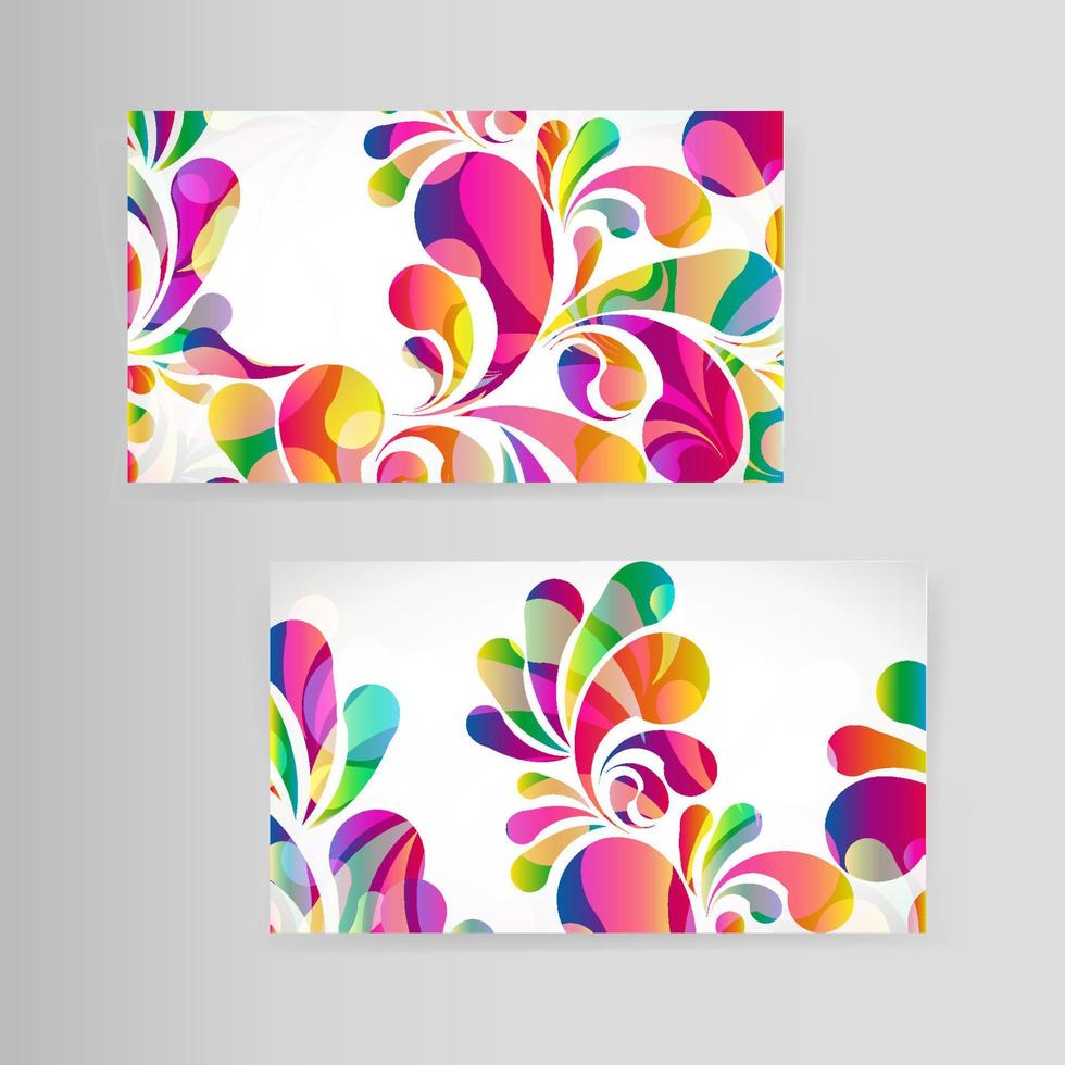 Sample business card with bright teardrop-shaped arches. vector